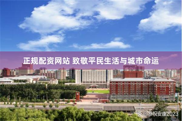 正规配资网站 致敬平民生活与城市命运